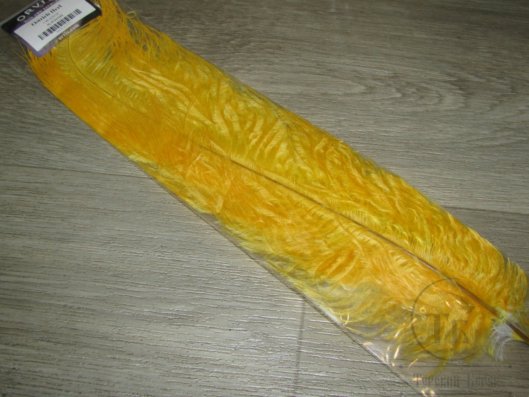 Перо страуса Ostrich Herl Yellow Orvis