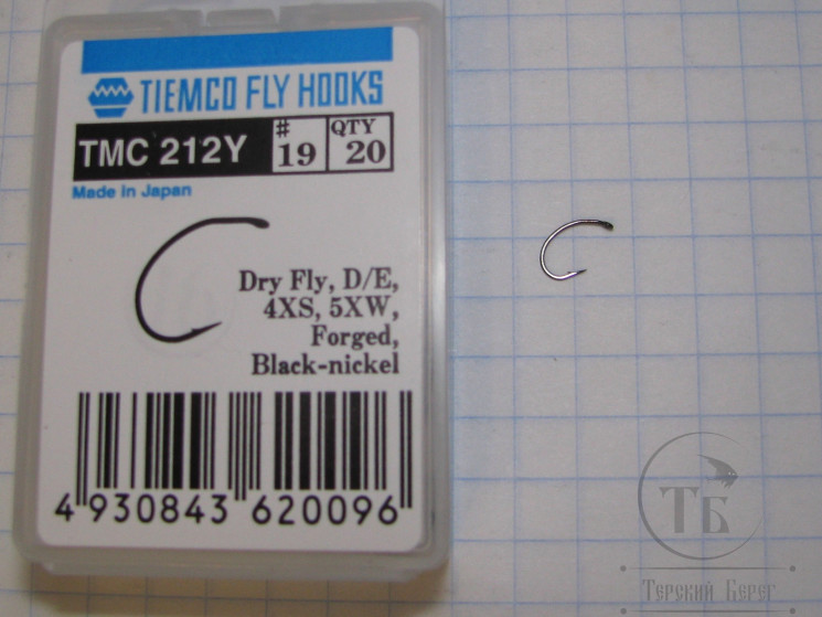 Крючки ТIEMCO FLY HOOK TMC 212Y № 19 Black nickel ( 10 штук )