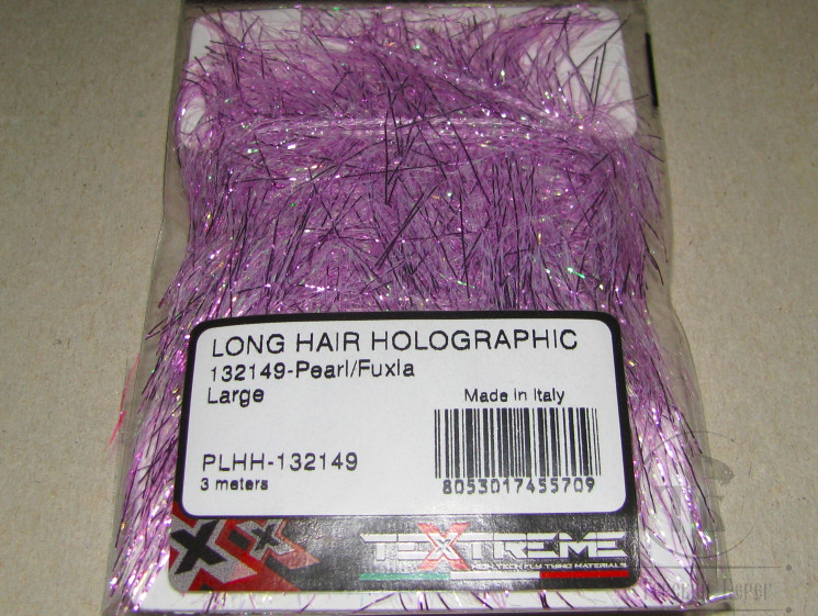 Синель Long Hair Holographic Large Pearl / Fuxia 3 meters Textreme