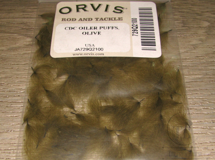 Перья CDC Oiler Puffs Olive Orvis