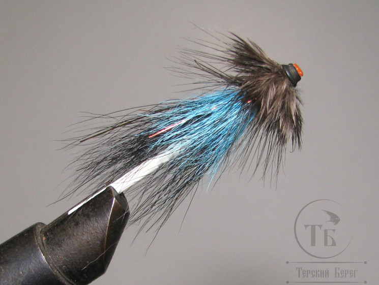 Муха лососёвая Turbo July 3/4 inch ( 22 ) Black Blue Titovka пластик 3/4