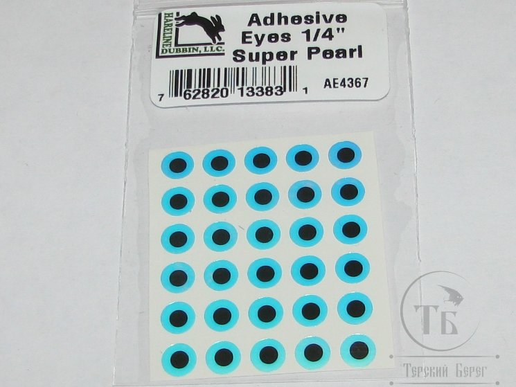 Глазки голографические Adheisve Eyes 1/4 (6,4 мм) Super Pearl (30шт) Hareline