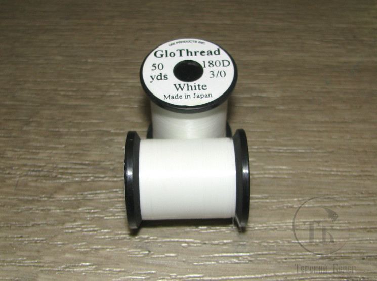 Светонакопительная монтажная нить UNI Glo Tread 50 yds 180 den 3/0 White