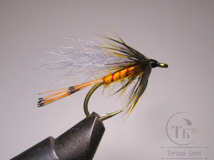 Муха форелевая Wet ( 16 ) Calf Tail Gray GFT крючок S80NP-BR № 4