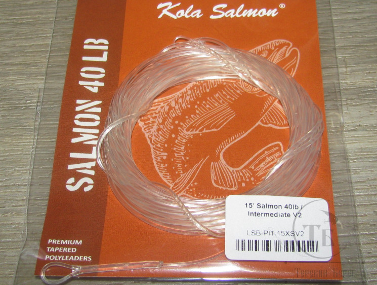 Полилидер 15 ft (4.5 m 5.5 g) Polyleader Salmon 40 lb Intermediate V2 Clear Kola Salmon
