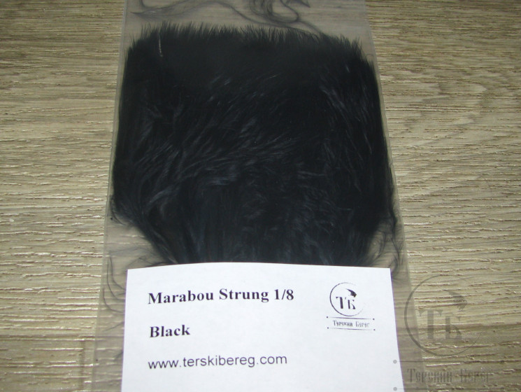 Мягкие пуховые перья Marabou Strung 1/8 OZ Black Терский Берег
