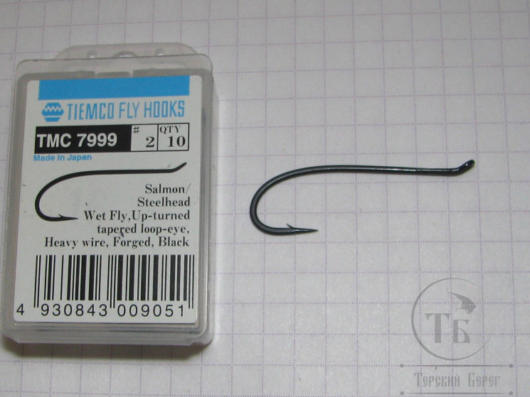 Крючок лососёвый одинарный TMC 7999 Salmon # 2 Black ( 1 шт )