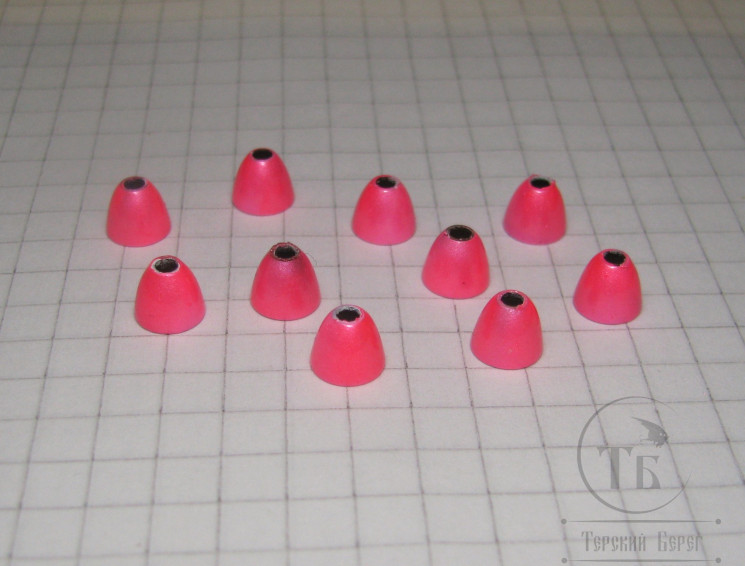 Конусная головка Md. латунная Fl. Pink ( дл. 5,0 мм. / диам. 6,0 мм. / вн. диам. 2,0 мм. ) 10 шт.