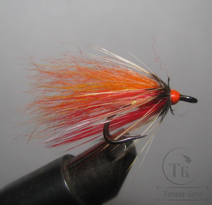 Муха лососёвая на двойнике Spey ( 17 ) Sunburst Kumho №10  