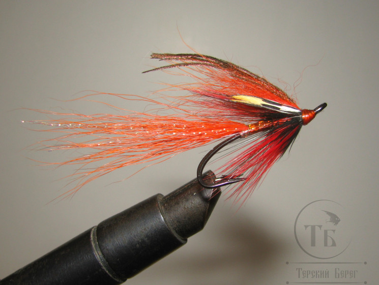 Муха лососёвая на двойнике ( 9 ) Cascade JC Classic Partridge Patriot Black №4