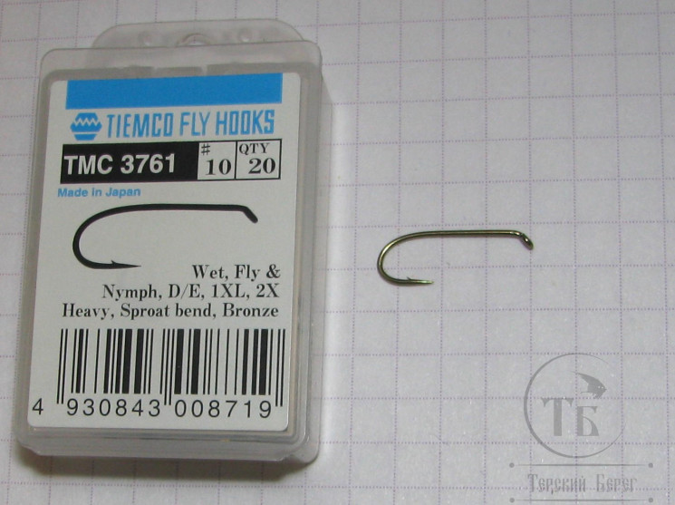 Крючки ТIEMCO Fly Hook TMC 3761 № 10 Bronze ( 10 штук )