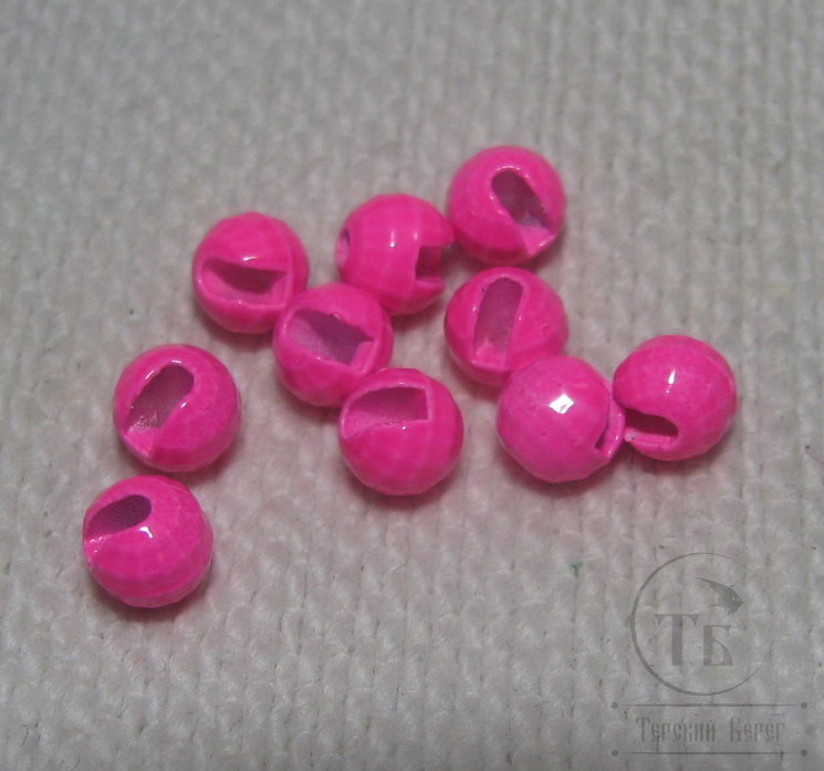 вольфрамовый шарик граненый с прорезью D 5,0 fl. pink (10 шт)