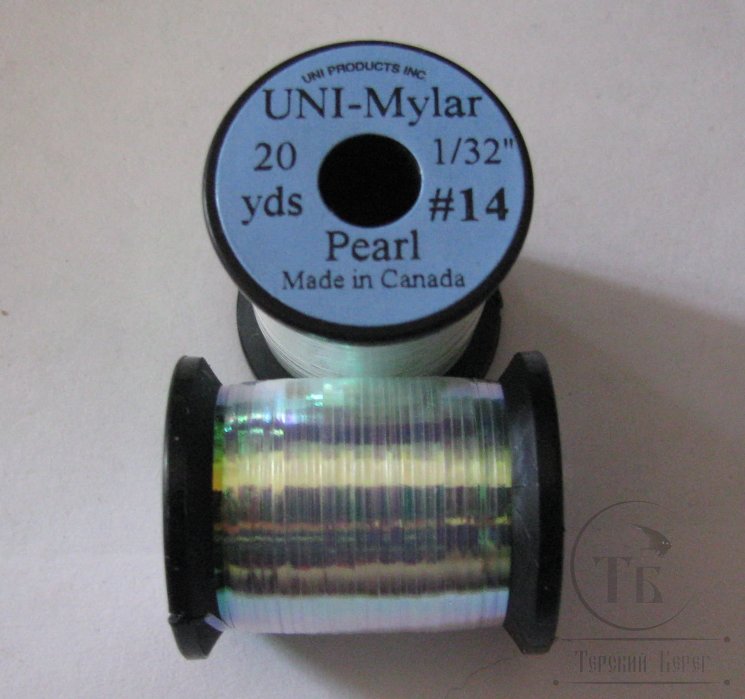Плоский люрекс UNI Mylar 20 yds 1/32 # 14 Pearl