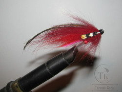 Муха лососёвая на пластиковой трубке ( 7 ) серия " ГОРБУША / СЁМГА " JC Red Hot Pink 1.0 дюйм