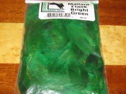 Перья селезня кряквы Mallard Flank Bright Green Hareline