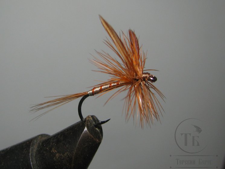 Муха сухая Dry fly Adams 38 " Adams Brown Wing "крючок № 12 ( Kumho )
