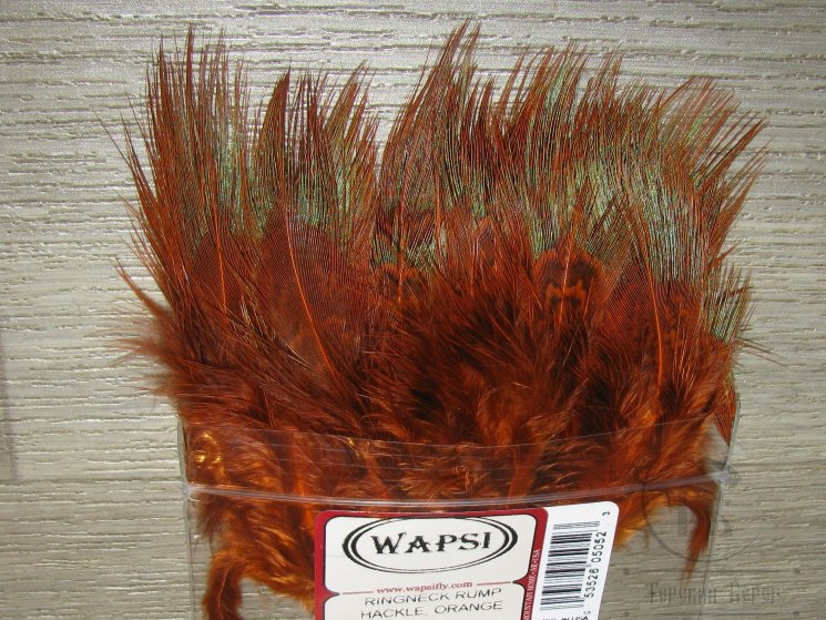 Перья крупа охотничьего фазана Ringneck Rump Hackle Orange  Wapsi