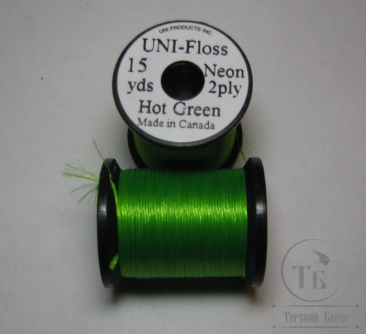 Искусственный шелк Uni Floss Neon 15 yds Hot Green