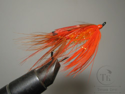 Муха лососевая на одинарном крючке ( 32 ) GPR Shrimp Kumho Salmon Black № 2