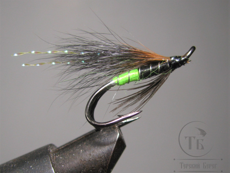 Муха лососевая на двойнике "Летняя Кольская" ( 13 ) Bear Green Butt DL71 № 6