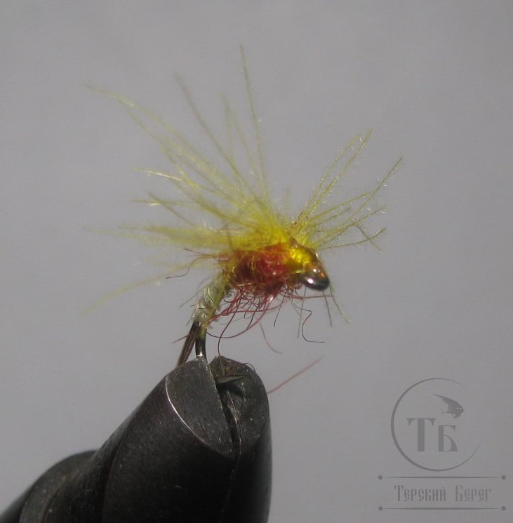 Муха сухая V Wings ( 9 ) Pale Yellow CDC nymph Kumho №14