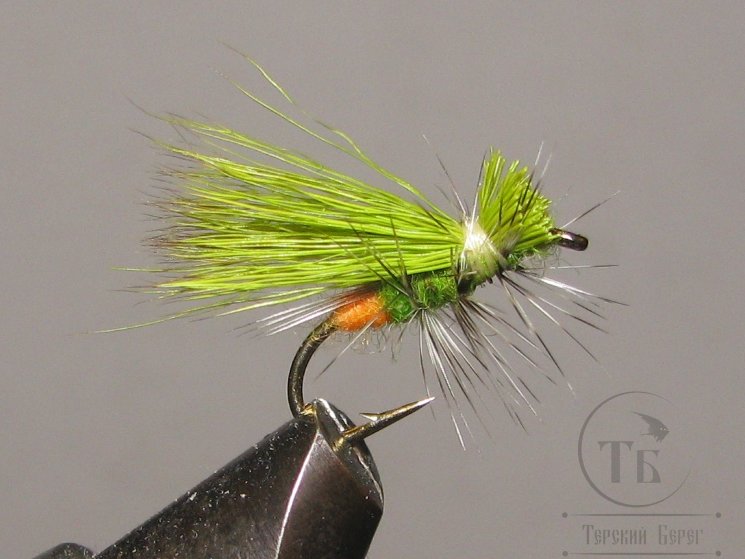 Mуха Caddis ( 17 ) Insect Green Fl. Orange кр № 12