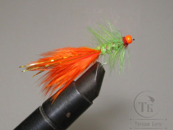 Муха Woolly Bugger Fluor ( Fl. Fire Orange / Fl. Green / Fl. Orange ) № 12