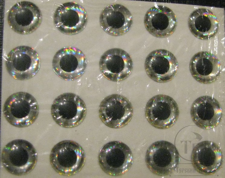 Глазки объемные D 6,0 Silver ( 20 шт )
