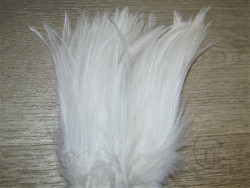 Перо скальпа петуха белое / Strong neck hackle White 3XL CF