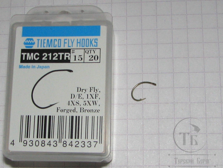 Крючки ТIEMCO Fly Hook TMC 212TR № 15 Bronze ( 10 штук )