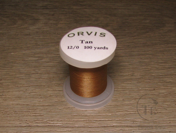 Монтажная нить Fly Tying Thread 12/0 Tan 100 yds Orvis