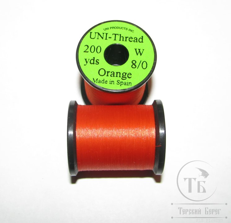 Монтажная нить UNI THREAD 8/0 Orange  200 yds