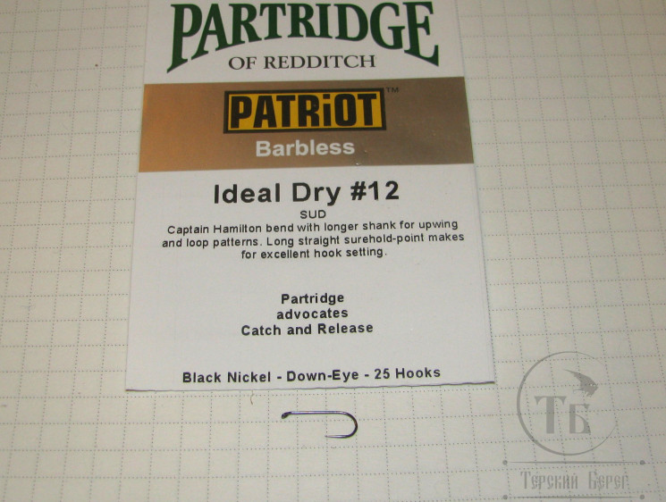 Крючки Partridge SUD Ideal Dry № 12 ( 25 шт )