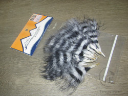 Перья гризли марабу ( отборные перья ) Jailhouse Marabou Black / White