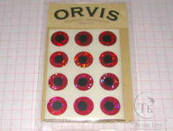 Глазки самоклеящиеся Flat Prism Decal Eyes Red 3/8 ( 48 шт ) Orvis