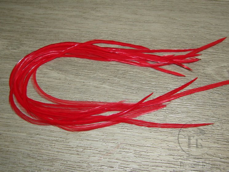 Перо Dry Fly (для сухих мух) 10 шт Scarlet # 2 gr   крючки № 14