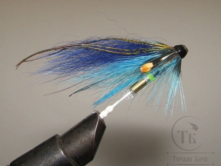 Муха лососёвая скандинавское крыло ( 20D ) Blue Herring Cl. ( медь трубка 3/4 дюйма )