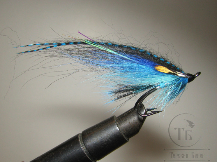 Mуха лососевая на двойнике ( 4 ) Robin Hood Classic Herring крючок Partridge Patriot Black № 4