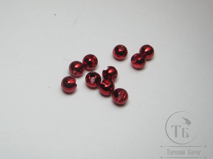 вольфрамовый шарик с прорезью D 3,8 metallic red  (10 шт)