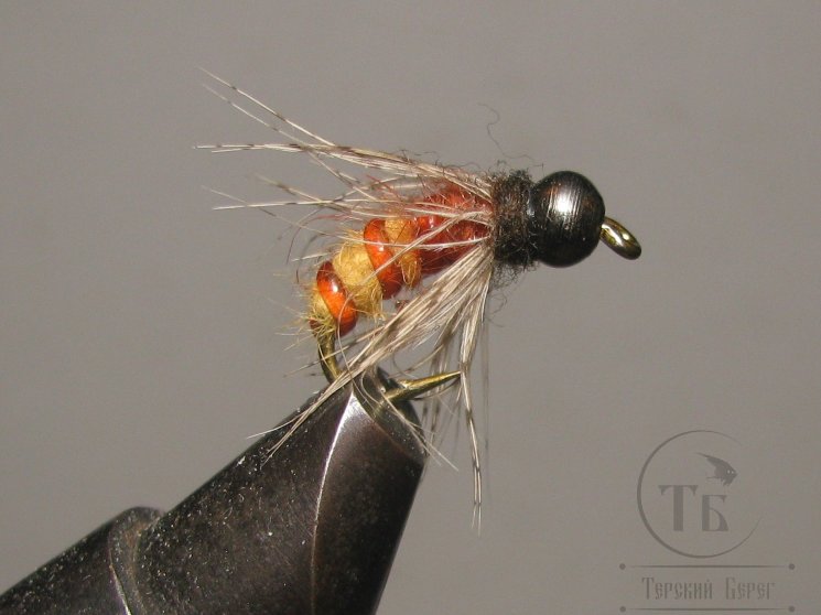 Муха нимфа Scud ( 45 ) BH Orange Yellow Partridge Scud крючок scud № 10