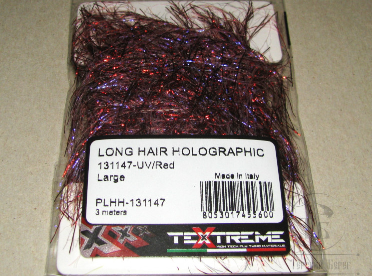 Синель Long Hair Holographic Large UV / Red 3 meters Textreme