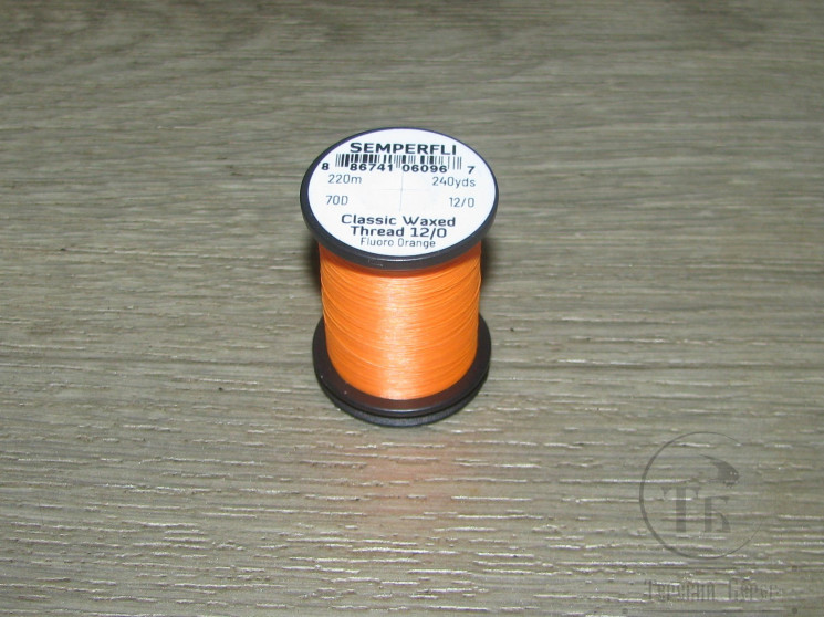 Монтажные нитки Classic Waxed 70D 220 m. 12/0 Fl. Orange Semperfli