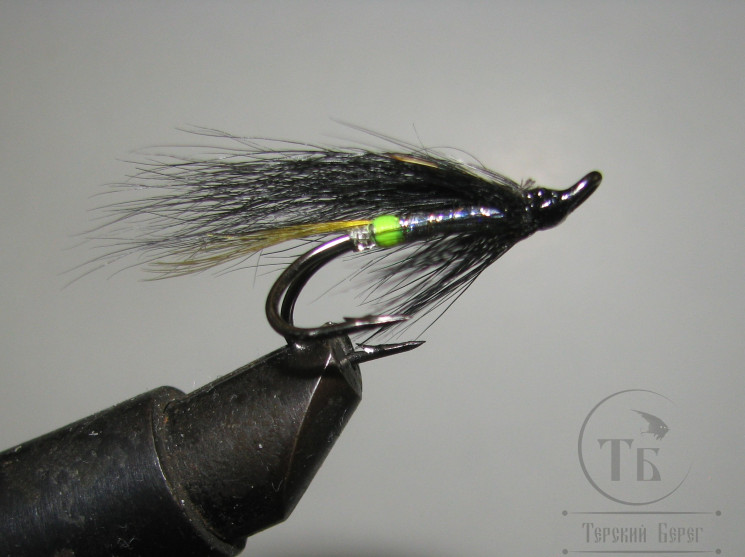 Муха лососевая на двойнике "Летняя Кольская" ( 15 ) Green Butt DL71 № 6