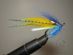Mуха лососевая на двойнике ( 11 ) Robin Hood Laxa Blue крючок Mustad DL71 BLN № 4