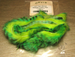 Зонкер кролика tiger barred magnum rabbit strips black / green over chartreuse ( Chartreuse Orvis )