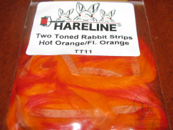 Зонкер кролика two toned rabbit strips hot orange / fl. orange Hareline