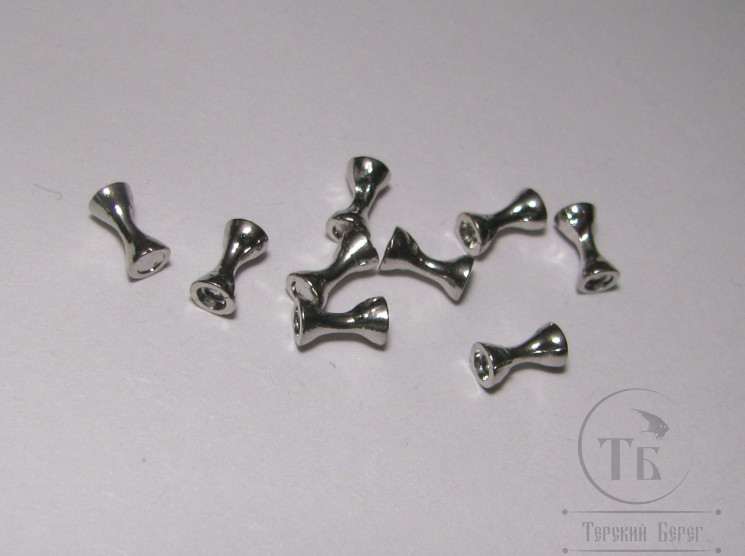 Вольфрамовые глазки гантельки c плоскими торцами 3x5 мм (10 шт.) Nickel