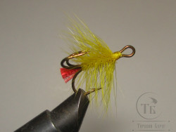 Муха на тройнике "хариус форель" ( 74 ) Yellow кр. №4