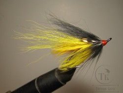 Муха лососёвая на двойнике ( 11 ) Scandinavia JC TD Golden Killer RH Var. Partridge Patriot Black № 4