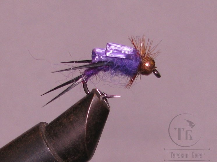 Муха нимфа Biot ( 33 ) Scud Devil Purple nymph крючок № 10 (Scud)